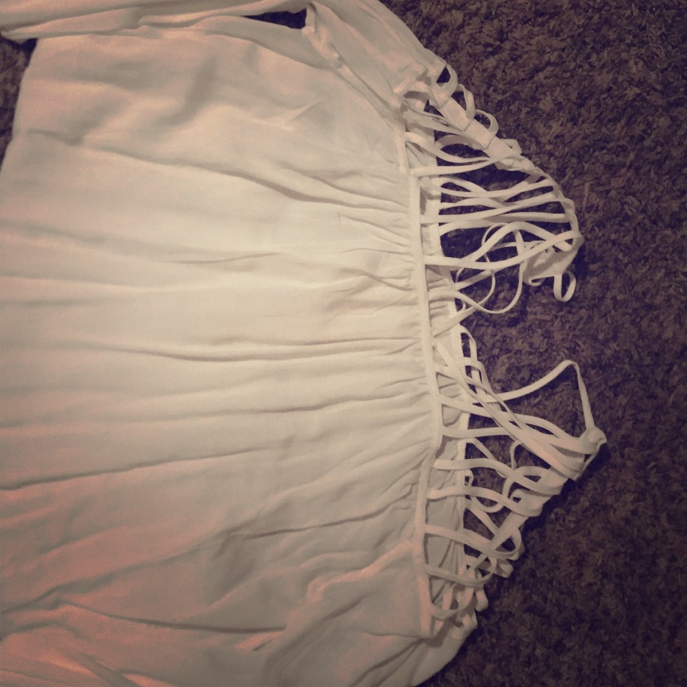 Cream long sleeve shirt